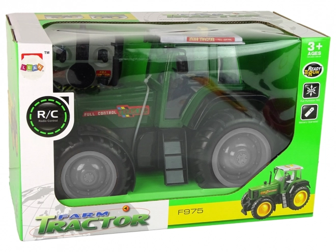 Grøn-sort R/C traktor med fjernbetjening 38 cm
