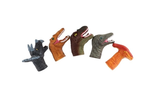 Fingerdukker dinosaurer 5stk gummi 6cm på kort 16,5x20cm