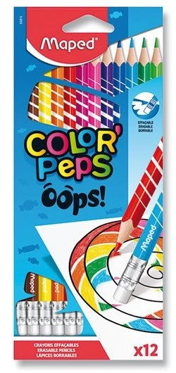 Farveblyanter Maped Color'Peps Oops med viskelæder 12 stk
