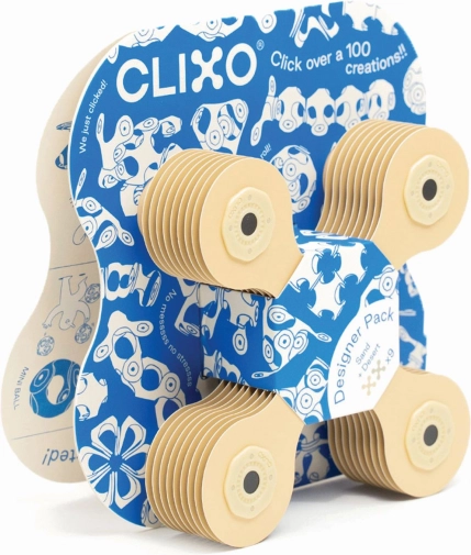 CLIXO Designer beige og grå - magnetisk byggesæt 9 stykker