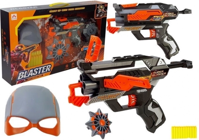 Sæt med skumblaster med maske og pile