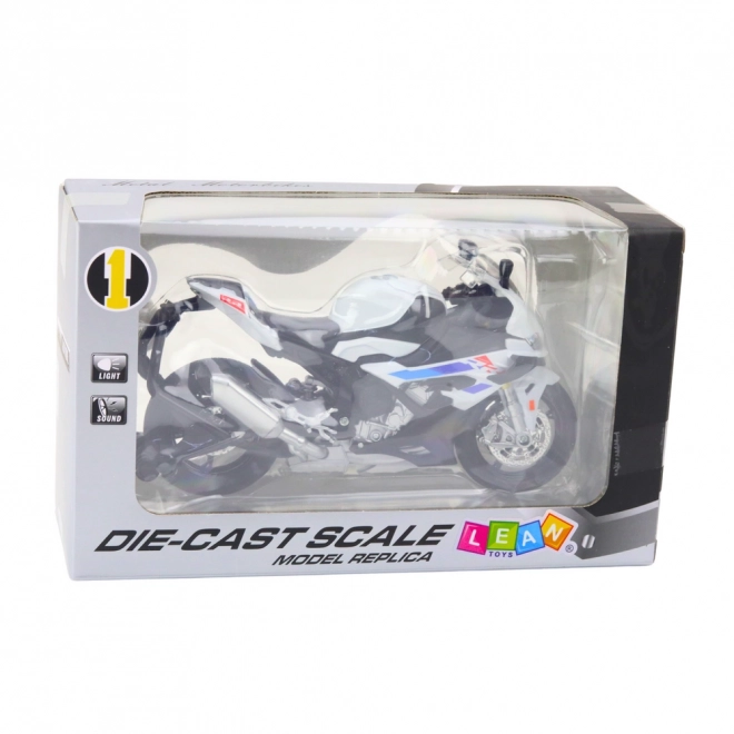 Sport metalmodel motorcykel 1:12 hvid