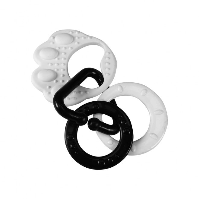 Bidering Bjørnepote med ringe i sort/hvid - silikone