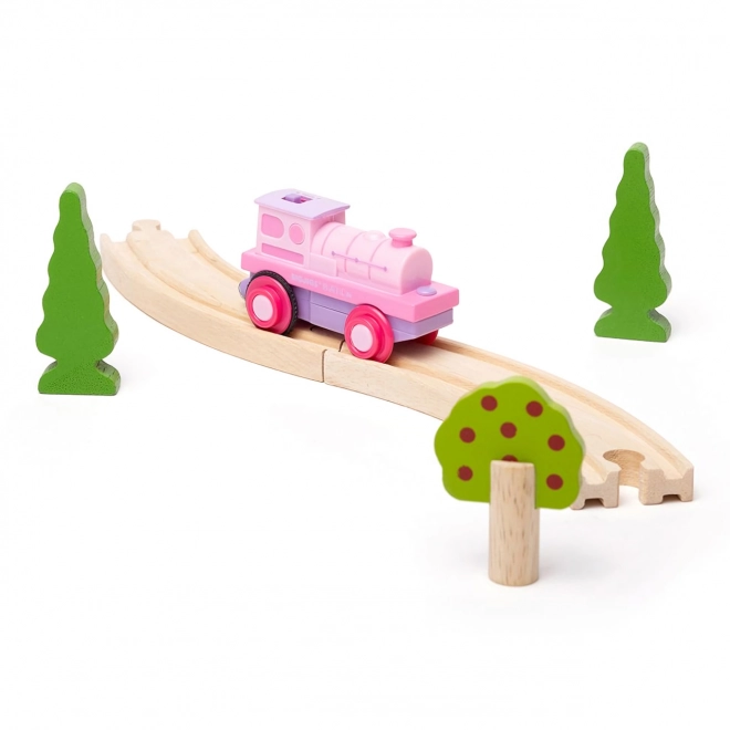 Bigjigs Rail Elektrisk lokomotiv Stærk lyserød