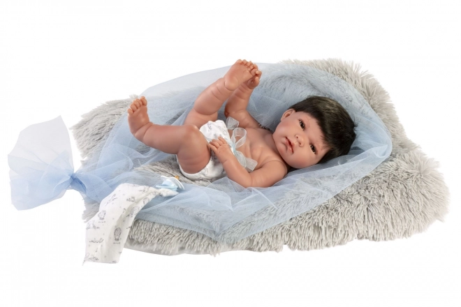 Realistisk dukke baby Llorens New Born Dreng med helt vinylkrop 40 cm