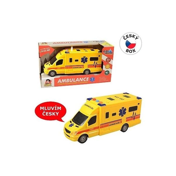 Ambulance med inertisystem, lyseffekter og lydeffekter