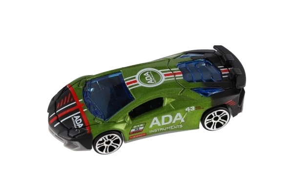 Bil sport 6 stk metal/plast 8cm med fri bevægelse i æske 10,5x27,5x4cm
