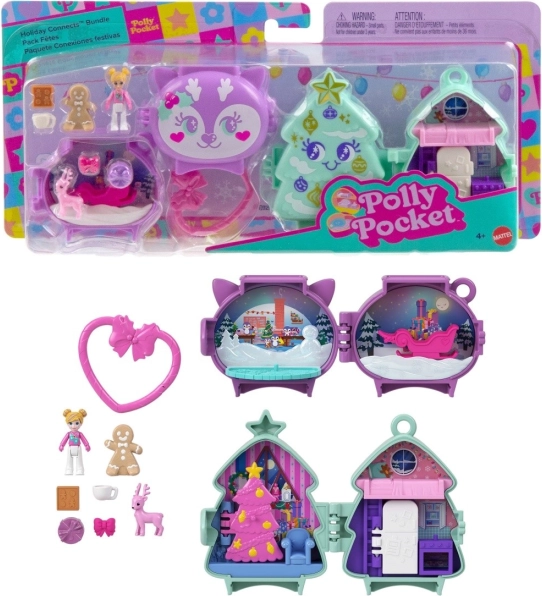 Polly Pocket juletids kompakt sæt 2‑pak