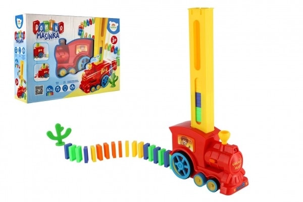 Lokomotiv/Tog domino stilleset plast 16cm med batteri med lyd og lys i kassen 33x23,5x8cm
