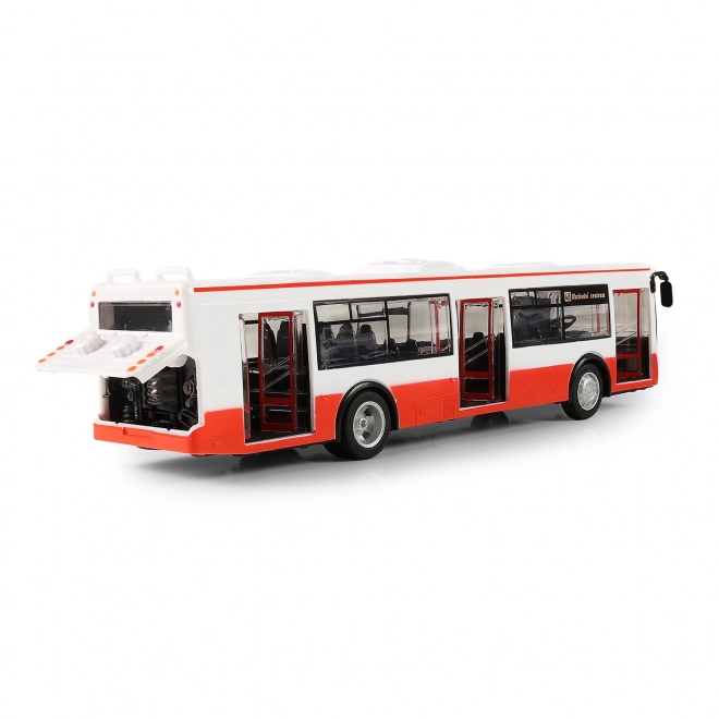 Bus som meddeler stoppesteder på tjekkisk 28 cm