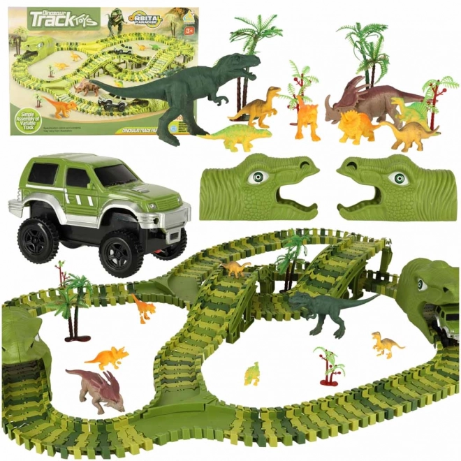 Dinosaur racerbane med biler 240 stykker