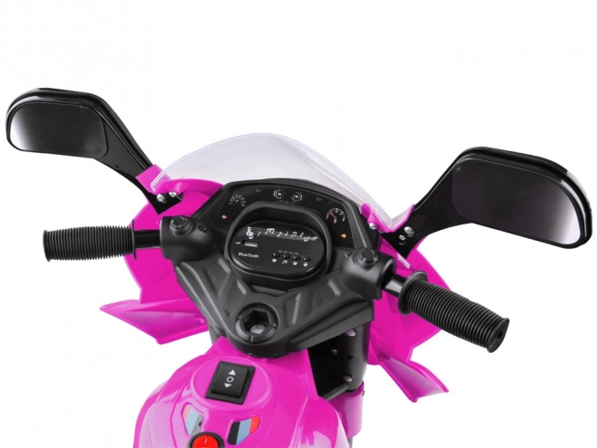 Børne sportsmotorcykel med farverigt LED lys – Pink