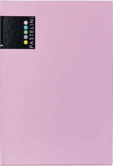 Notesbog A4 PASTELINI, lyserød, mat laminering, 96 linjerede ark