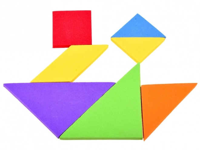 Farverig logisk puslespil Tangram af blødt skum