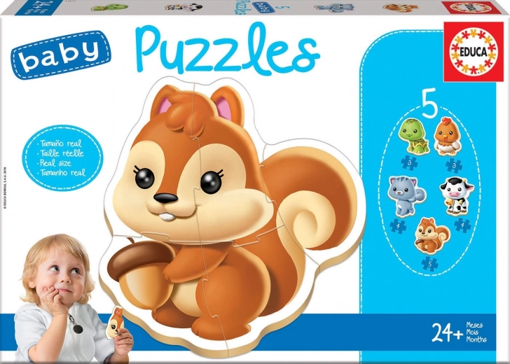 Educa baby puslespil dyreunger 5-i-1 (3–5 brikker)