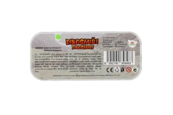 Vandspil puslespil 15,5x7cm plastik dinosaurus 4 typer 24 stk i æske