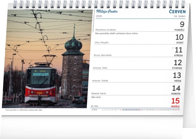 NOTIQUE Bordkalender Prague – Jeg elsker Prag 2025, 23,1 x 14,5 cm