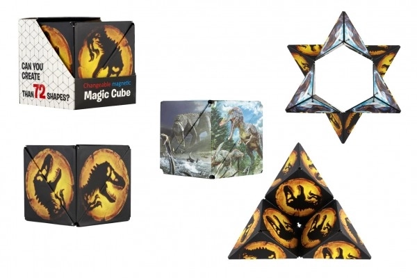 Magnetisk puslespil terning dinosaur