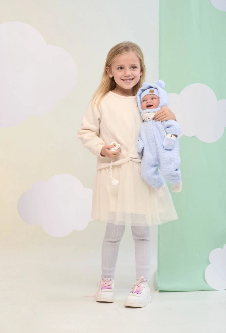Llorens 84479 NEW BORN - realistisk dukke baby med lyde og blødt stofkrop - 44 cm