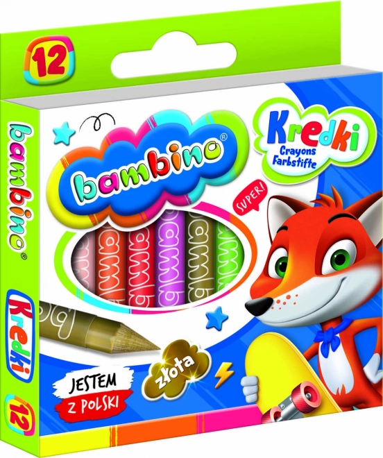 Grafitfarvede vokskridt Bambino - 12 stykker