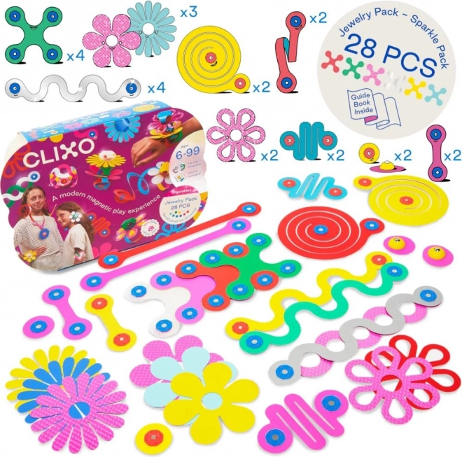 Clixo Jewelry Pack Kreativt sæt med byggesten til smykkefremstilling - 28 stk