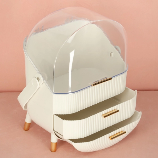 hvid kosmetik organizer med skuffer