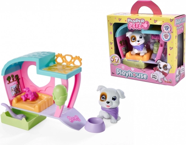 pamper petz hus med hvalp og tilbehør