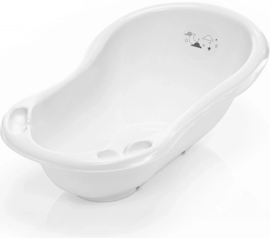 Babybadekar 84 cm "Moon" med prop, Hvid