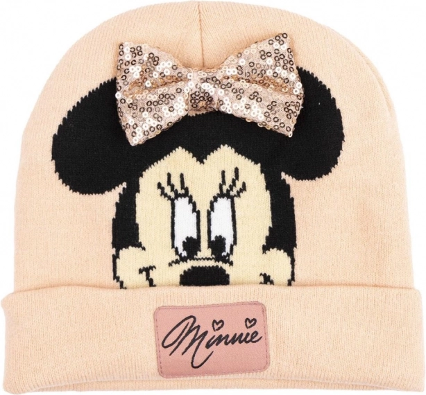 Strikket hue med glitrende Minnie-sløjfe