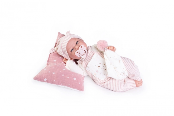 Antonio Juan 70252 CLARA - realistisk dukke baby med lyde og blødt stofkrop - 34 cm