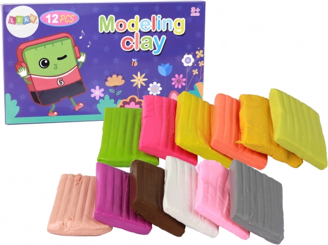 Modelervoks 12 farver pastel og klare farver mix sæt