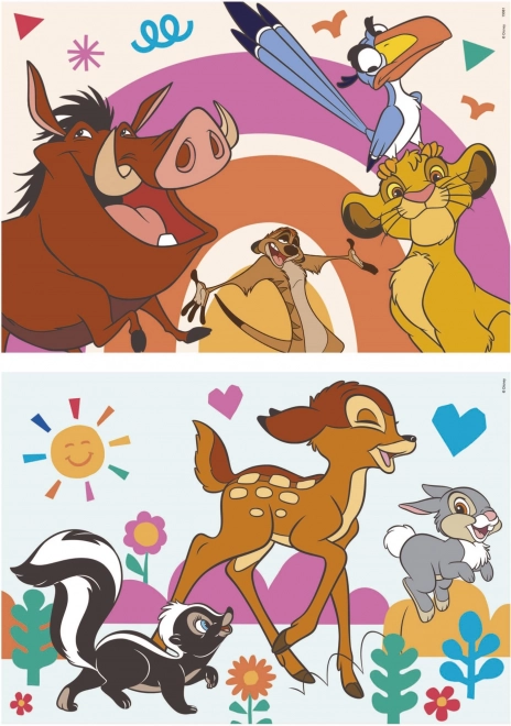 Træpuslespil Løvernes Konge og Bambi af Educa