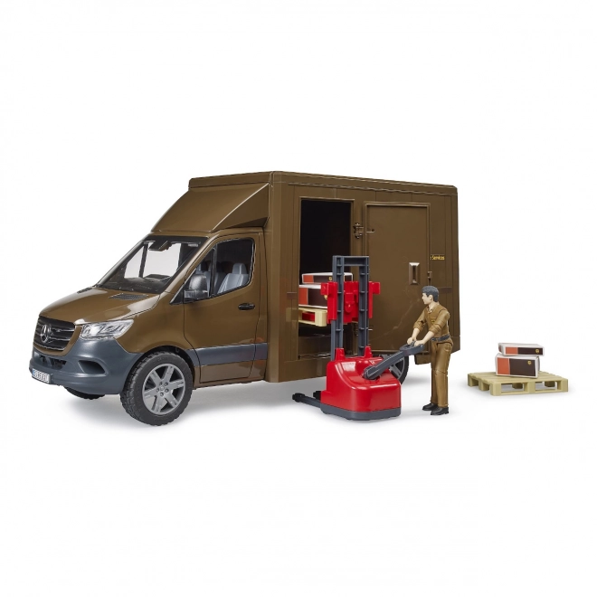 UPS Delivery Bruder MB Sprinter med figur og tilbehør