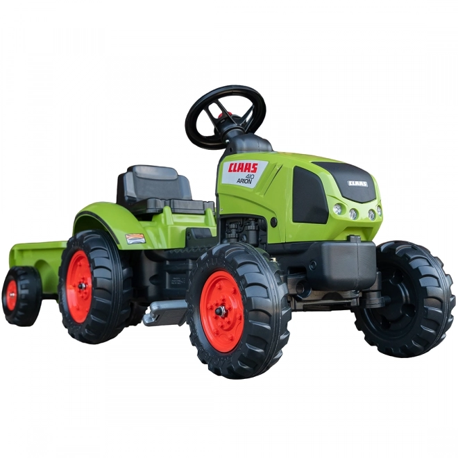 Træde-traktor Claas Arion 410 med trailer grøn