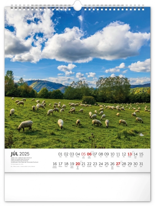 NOTIQUE Vægkalender Smukke Slovakiet 2025, 30 x 34 cm