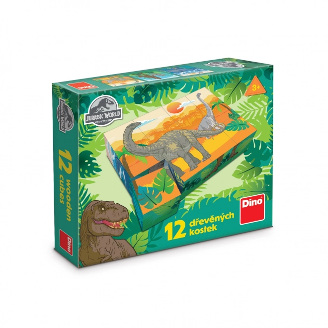 Kubus klodser Jurassic World træ 12 stk i æske 22x18x4cm