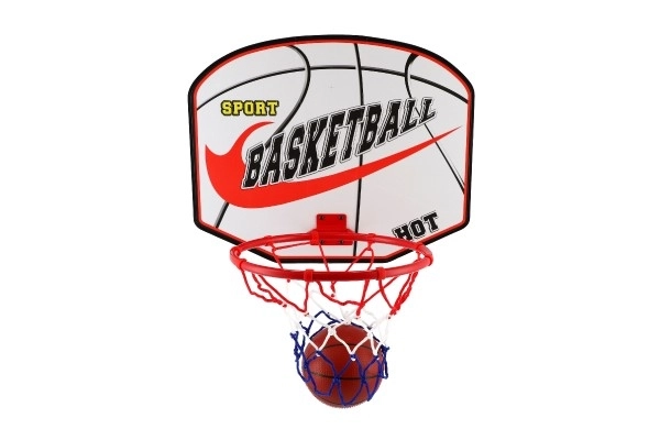 Basketballsæt med træplade og bold