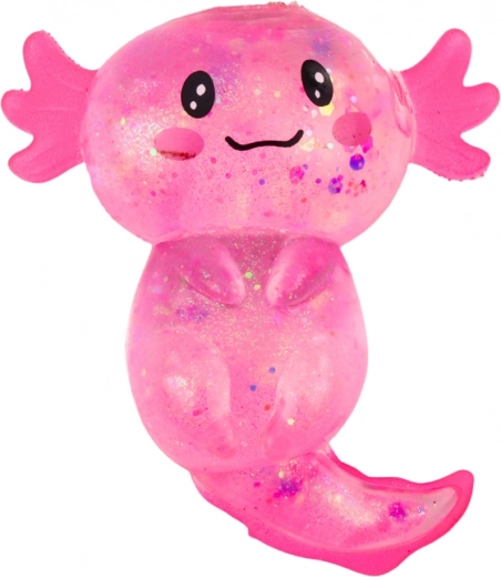 Sødt axolotl-design i glitrende farver