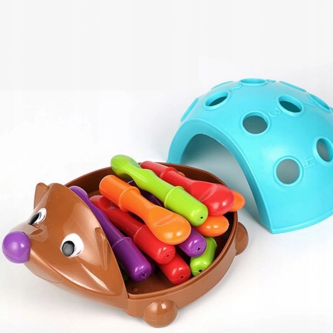 Uddannelsesspil Pindsvin sorter Montessori læring af tal og farver 4i1
