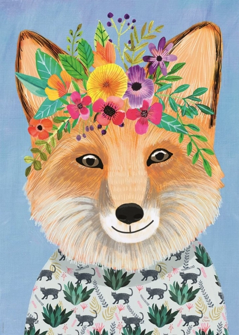 Puzzle HEYE Floral Friends: venlig ræv 1000 brikker