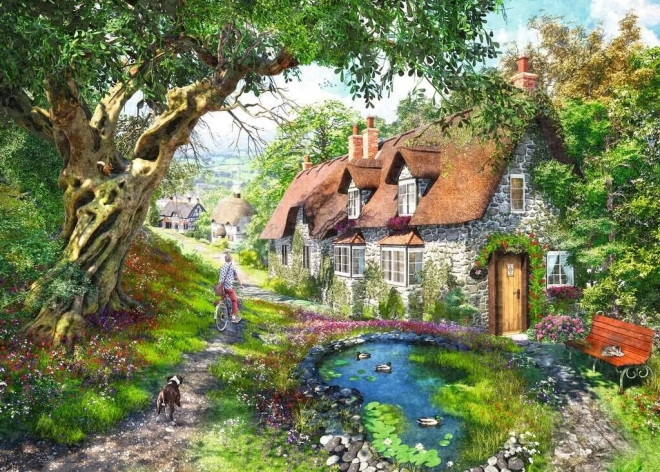 Puslespil 2D 1000 stykker Vej mellem blomsterbjerget