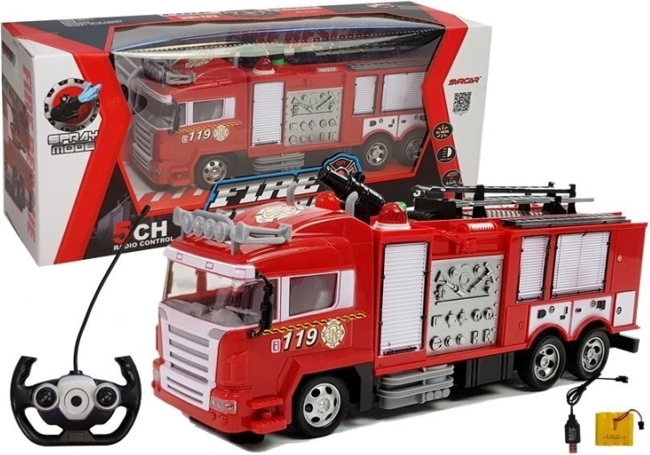 R/C fjernstyret brandbil rød