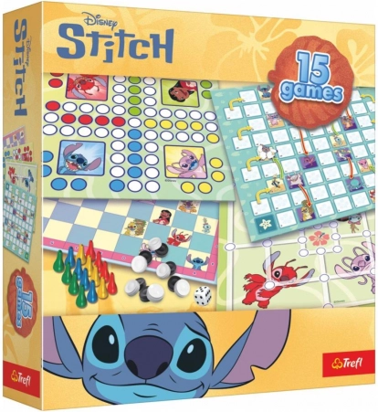 Sæt med 15 spil STITCH – familieselskabsspil