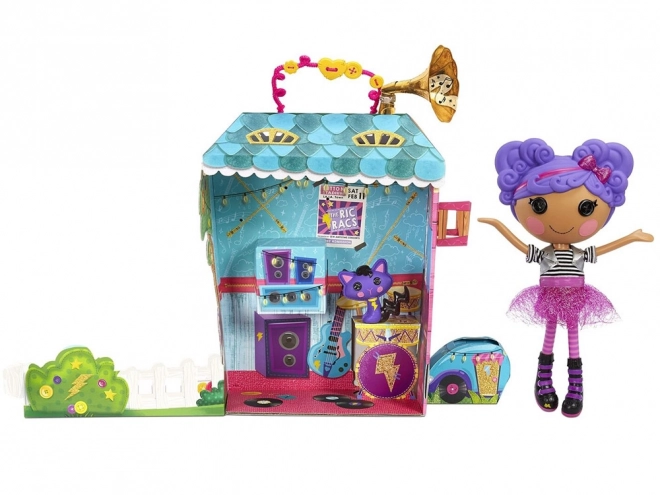Stor rockdukke Storm E. Sky 33 cm med kat