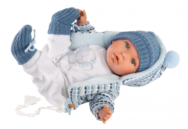 Llorens 42405 BABY ENZO - realistisk dukke med lyde og blødt stofkrop - 42 cm