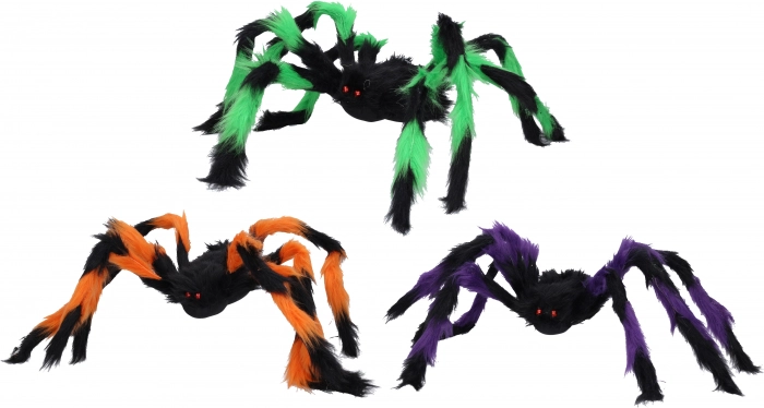 Farverig edderkop til Halloween 75 cm