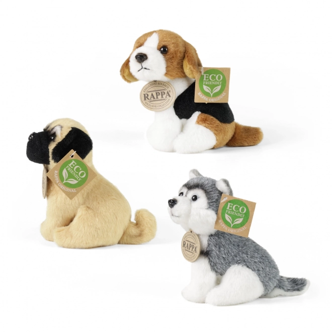 Plys-hund siddende 13 cm ECO-FRIENDLY