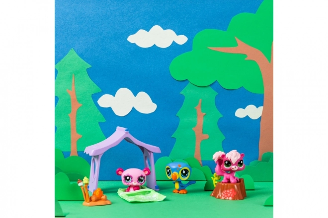 Sæt 3 figurer Littlest Pet Shop Camping
