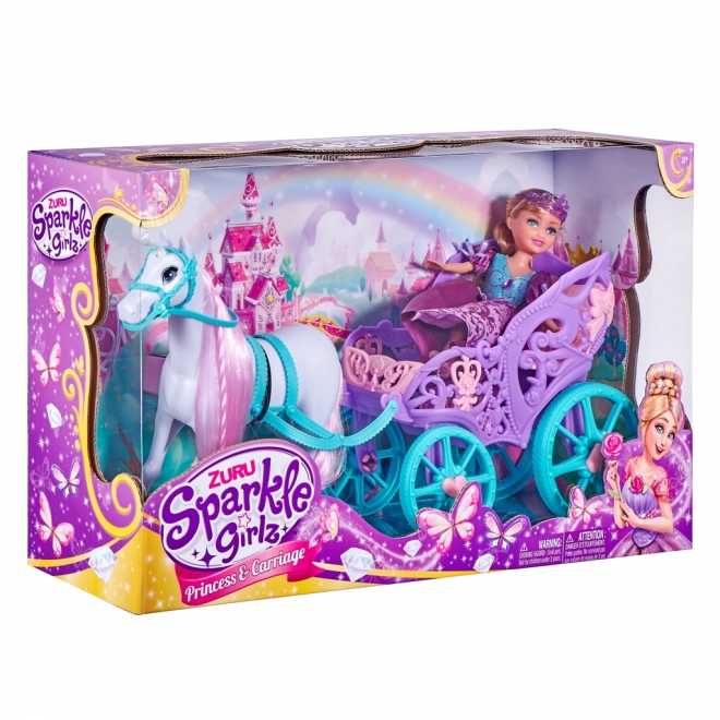 Prinsesse Sparkle Girlz med hest og karet