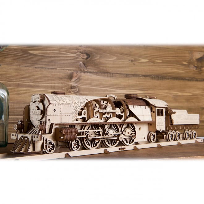 Ugears 3D puslespil - Lokomotiv V-express med vogn 538 dele